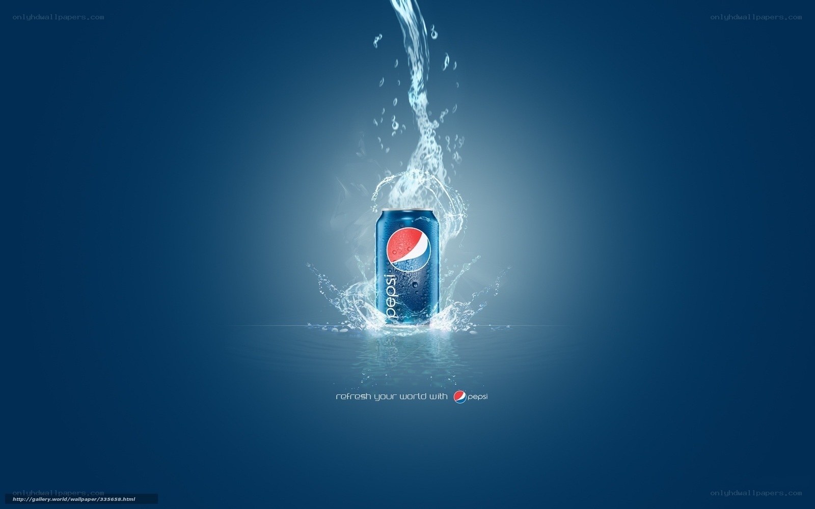 Pepsi can with water splash