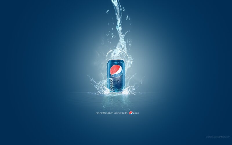 Pepsi can with water splash