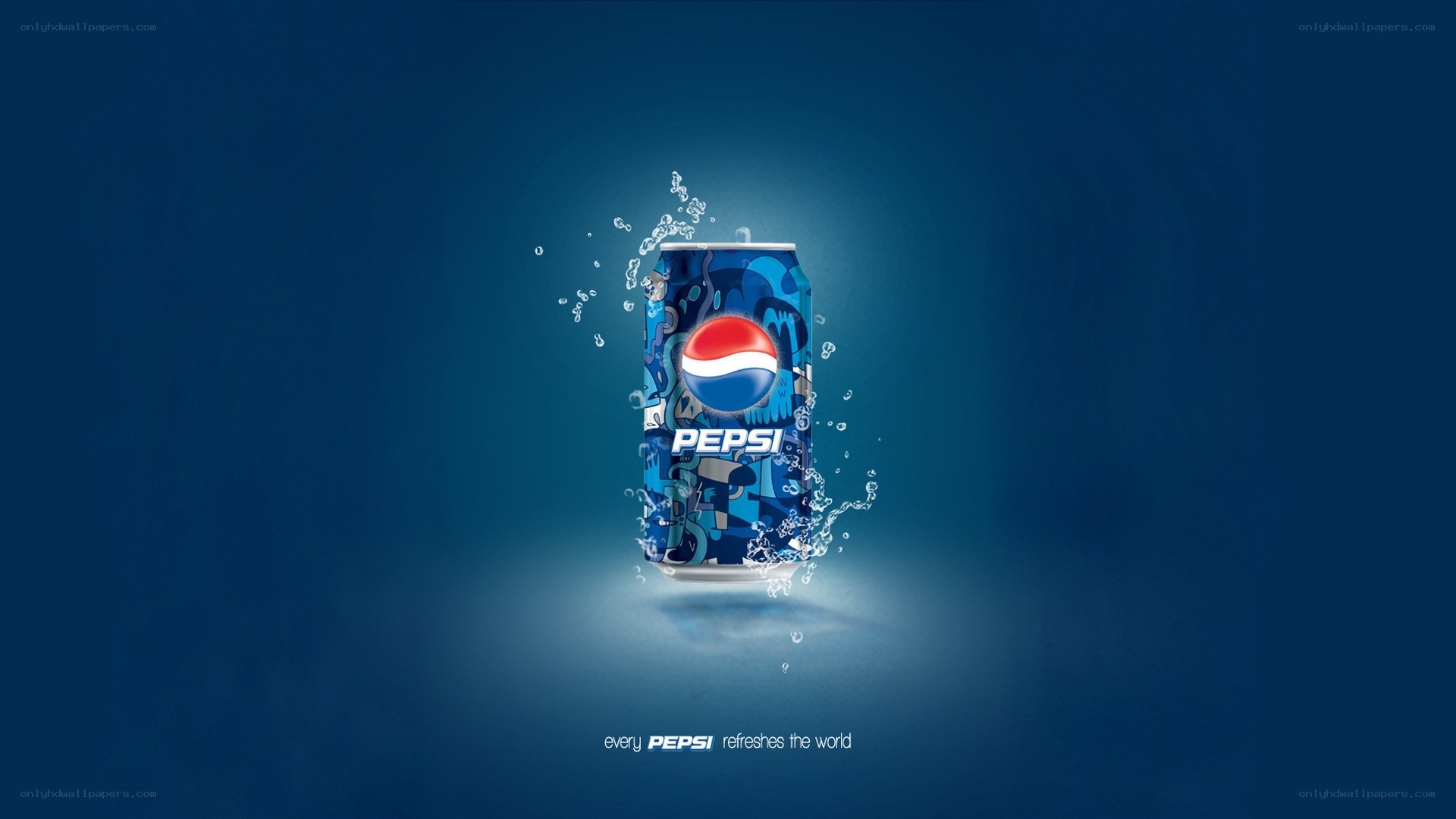 Pepsi can with water splash