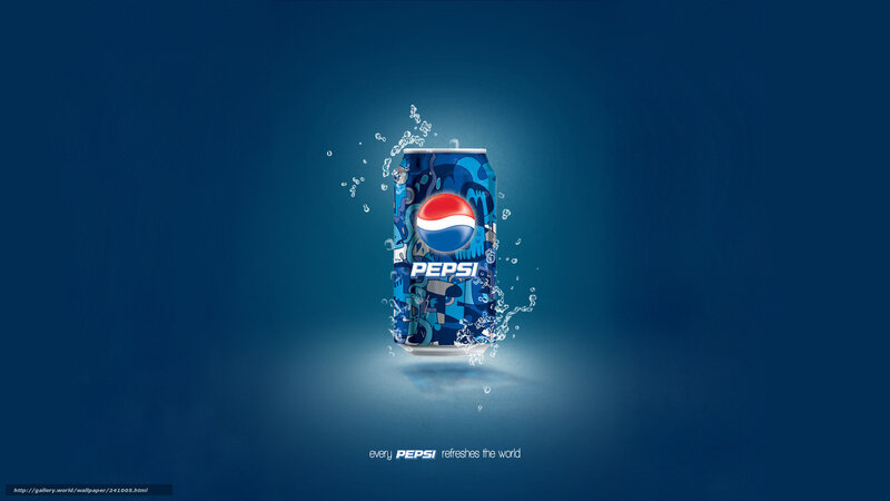 Pepsi Can with Water Splashes — Blue, Dramatic