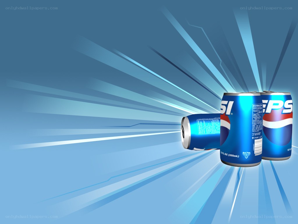 Pepsi cans on blue background
