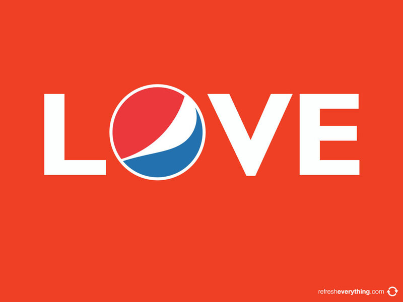 Pepsi Logo in LOVE Text