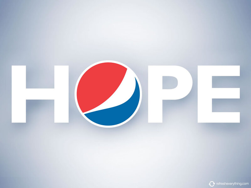 Pepsi Logo in Word HOPE