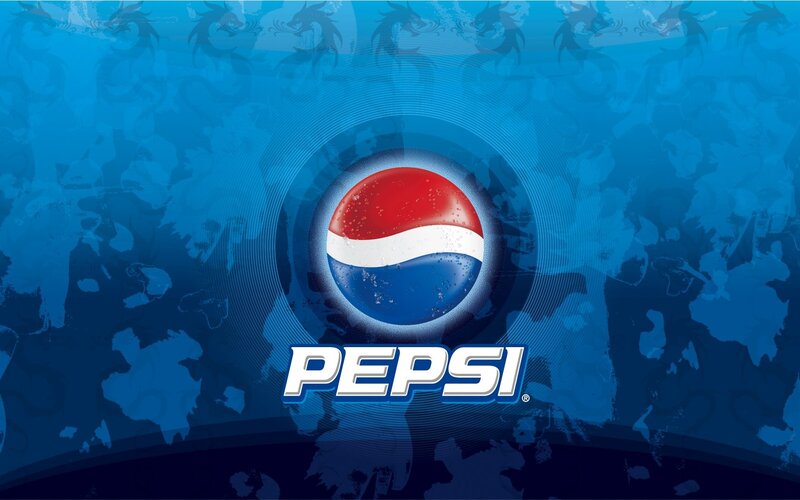 Pepsi logo on blue background