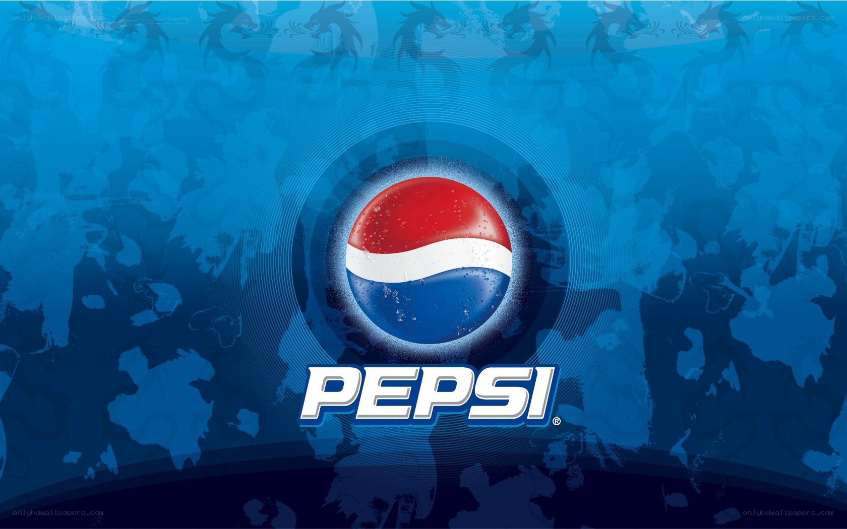 Pepsi logo on blue background