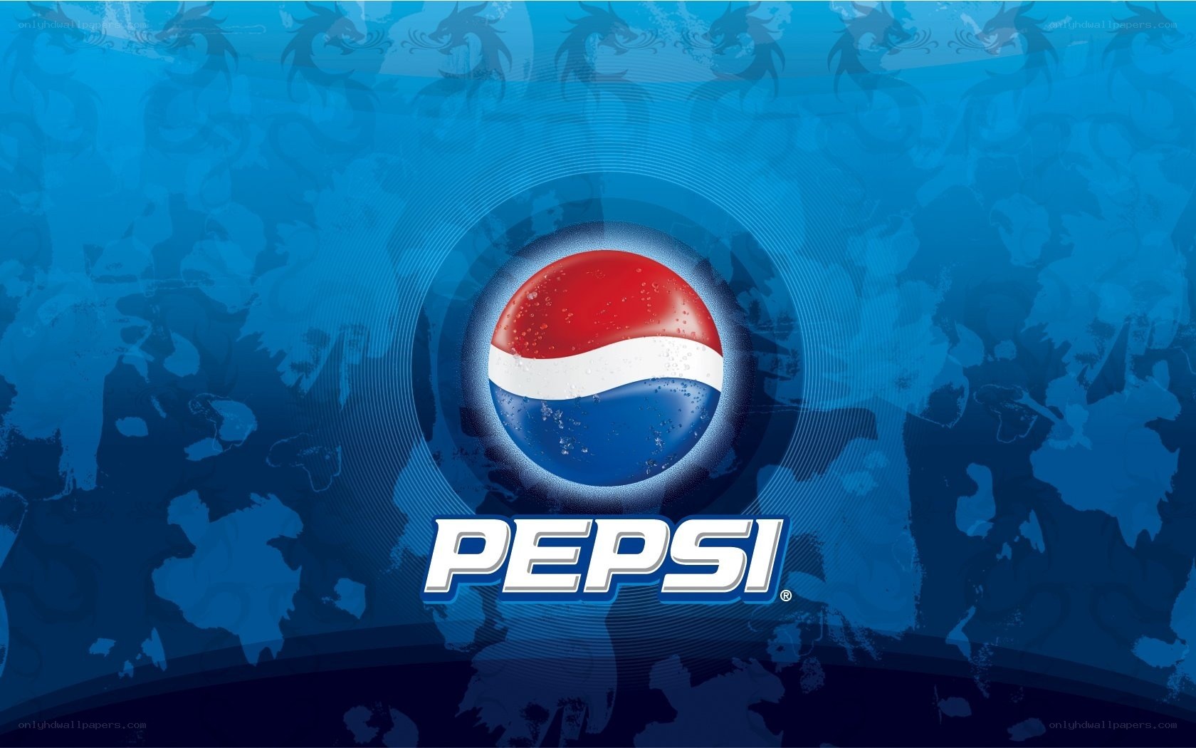 Pepsi logo on blue background