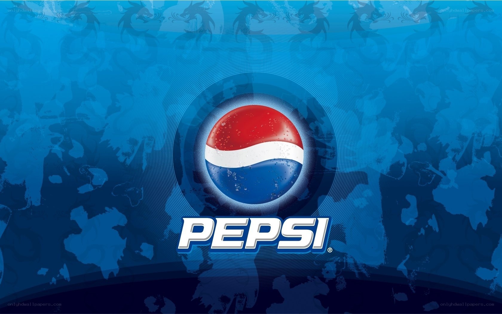 Pepsi logo on blue background