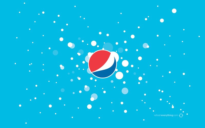 Pepsi Logo with Bubbles — Blue, Refreshing