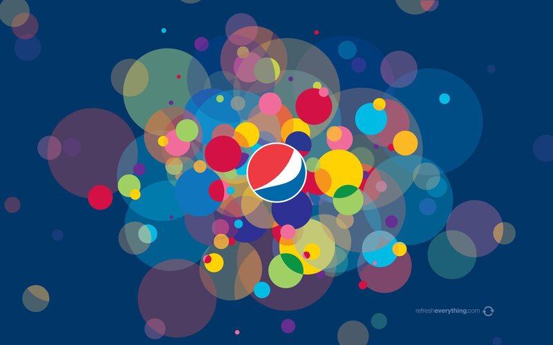 Pepsi Logo with Bubbles — Blue