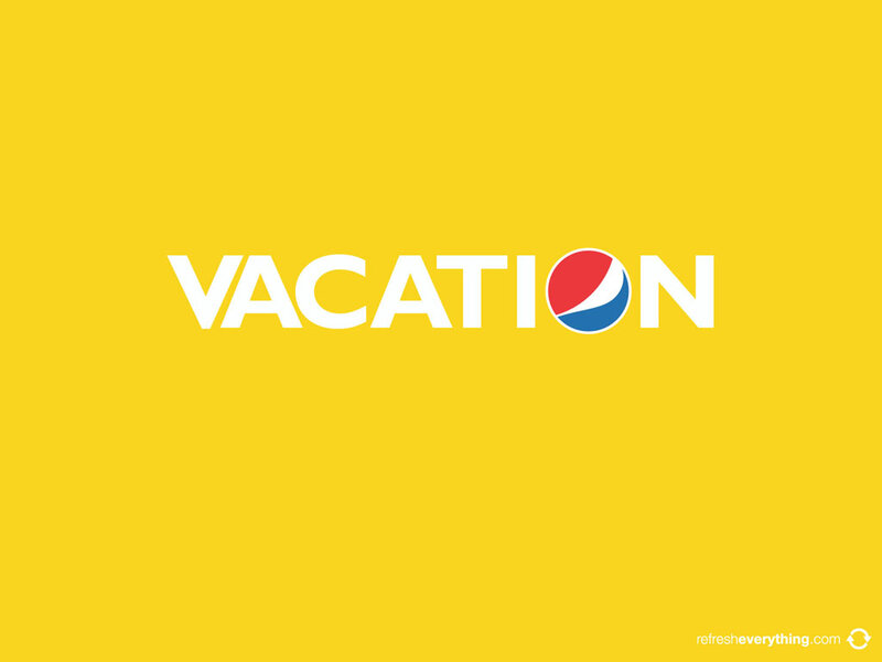 Pepsi Logo with Text — Yellow