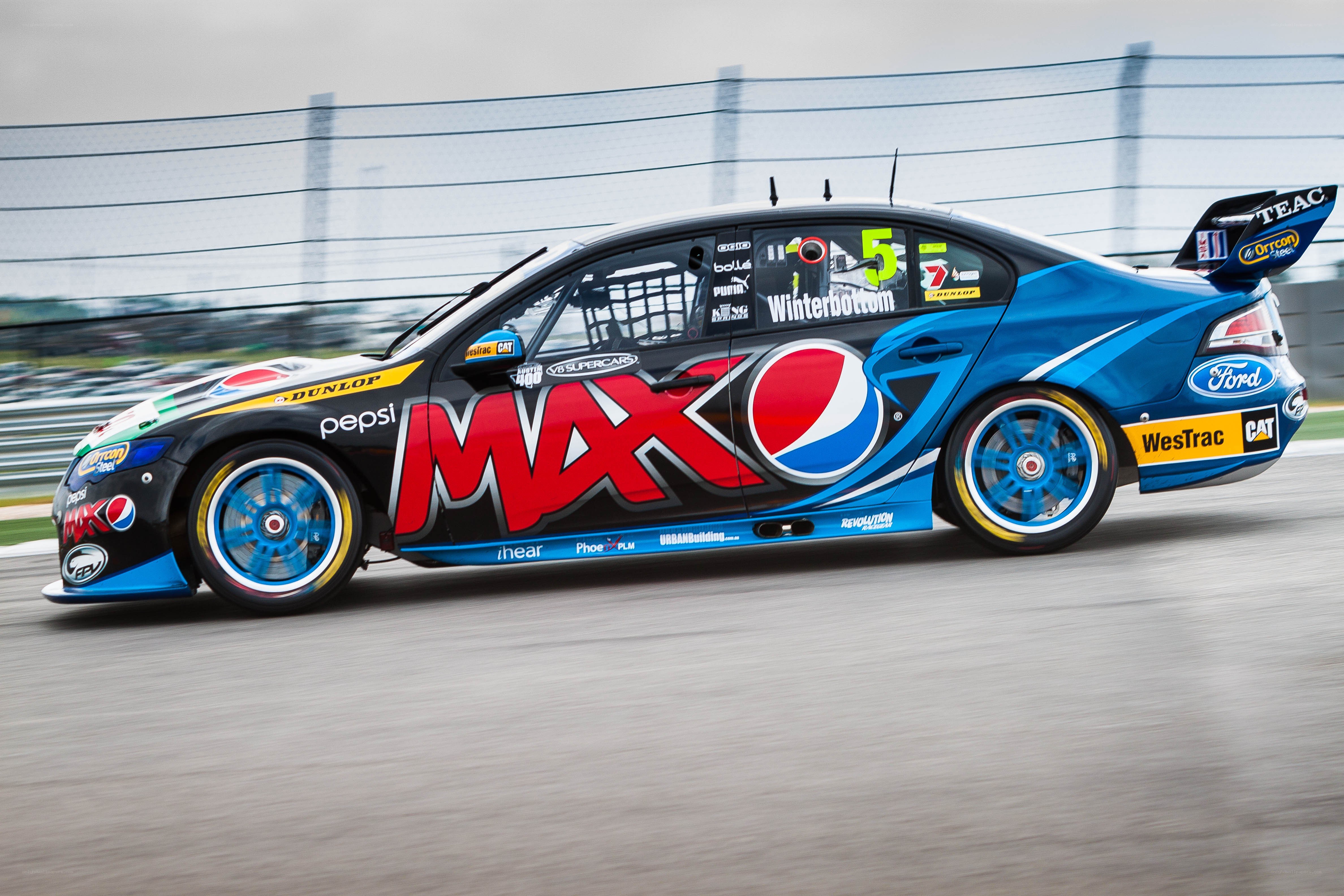 Pepsi Max race car on track