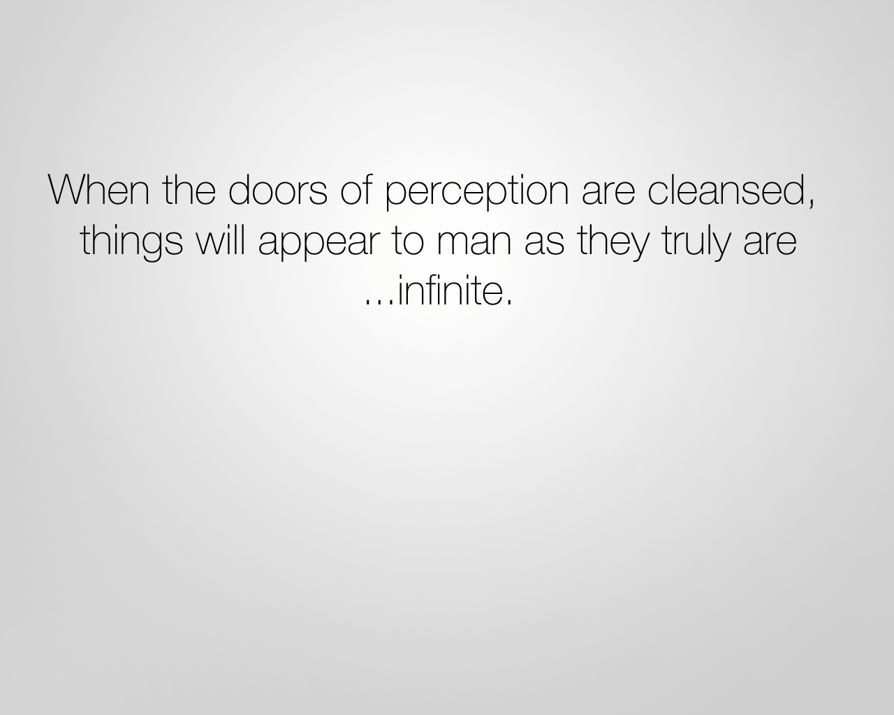 Perception and infinity