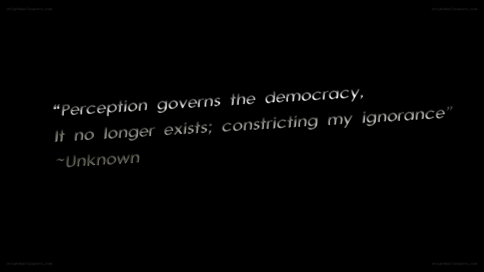 Perception quote on black