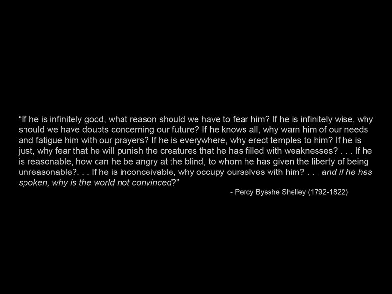 Percy Shelley quote on God
