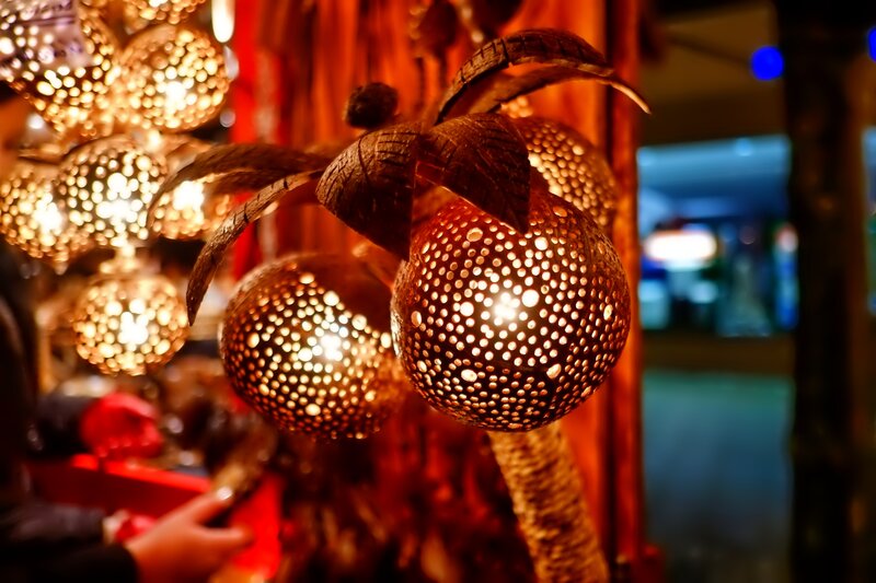 Perforated Lanterns on Display