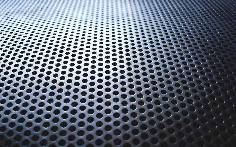 Perforated Metal Sheet — Gray, Industrial