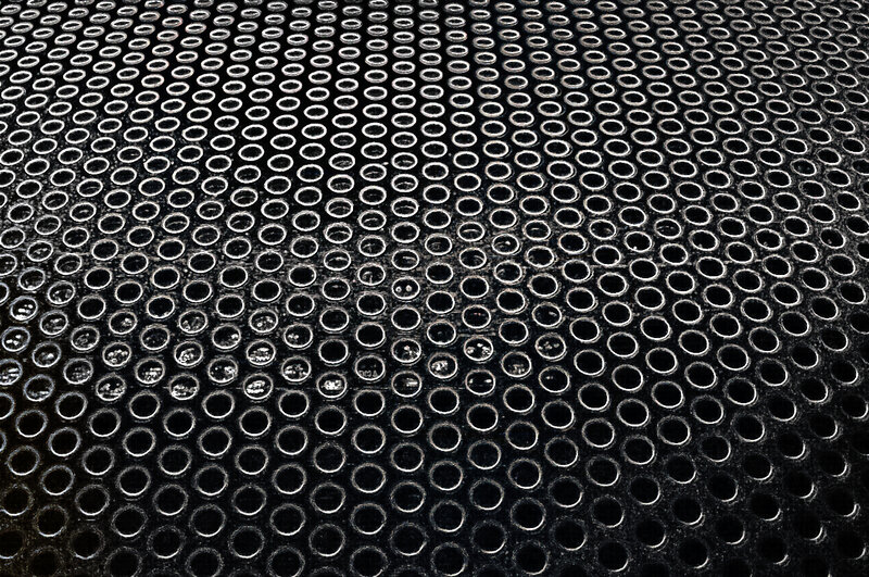 Perforated Metal Surface — Black, Industrial
