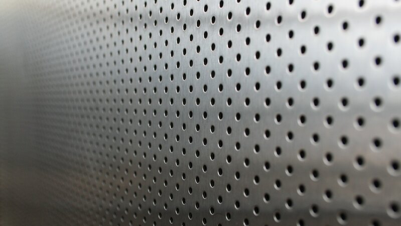 Perforated Metal Surface — Gray, Neutral, Photograph, Holes, Silver