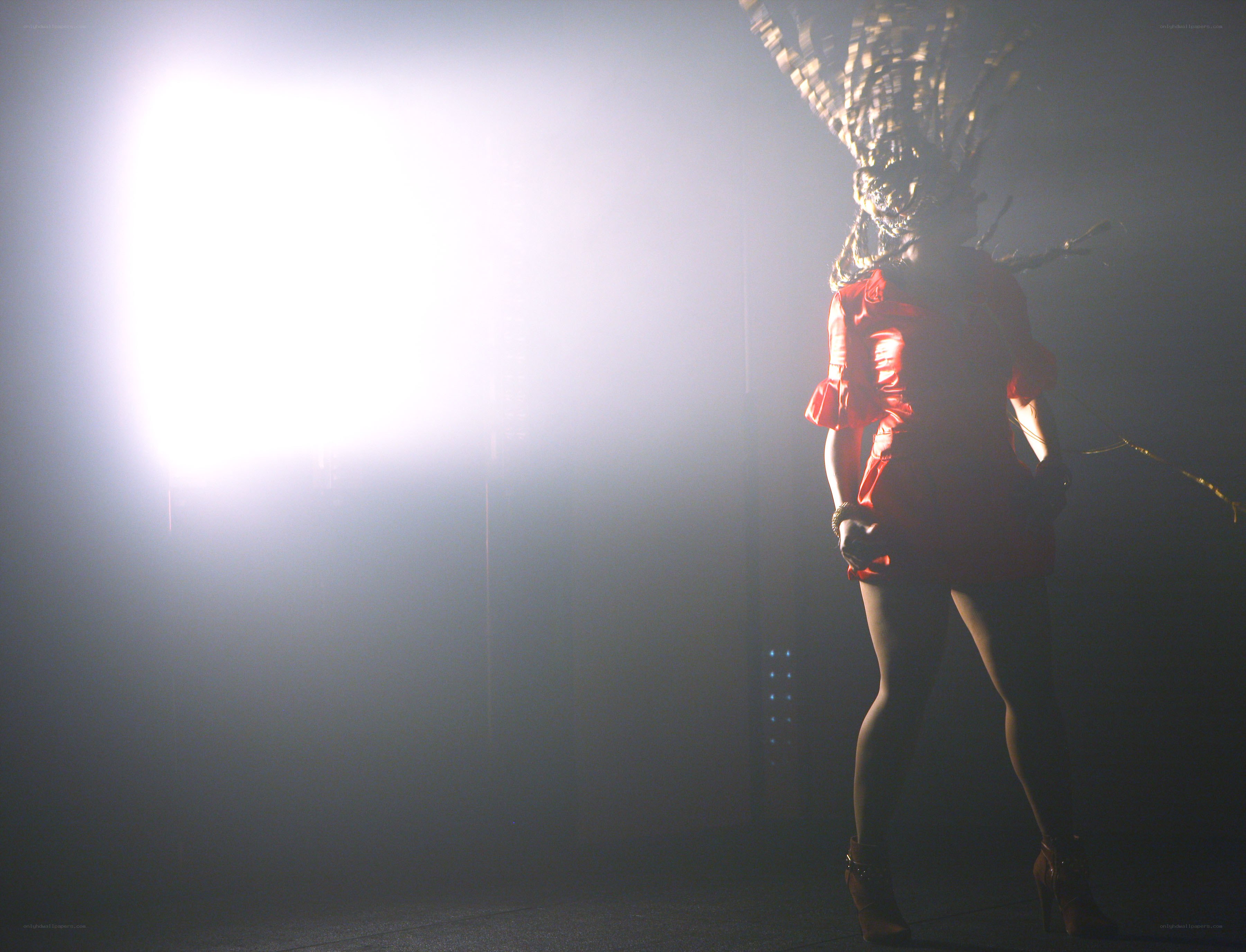 performer in red costume