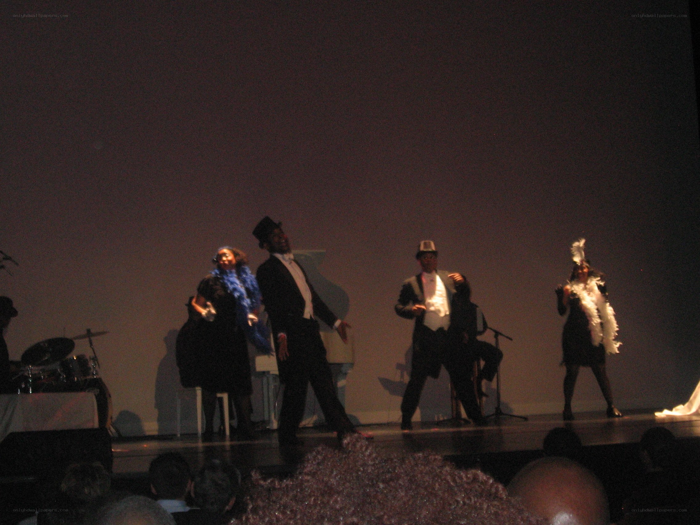 Performers on stage at a show