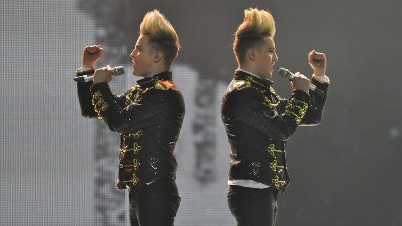 Performing duo on stage