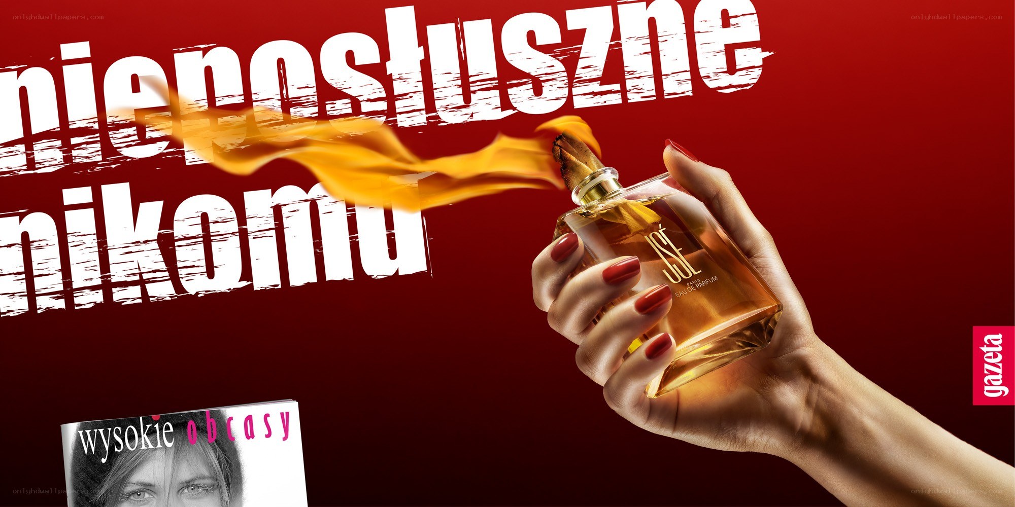 Perfume ad with flame