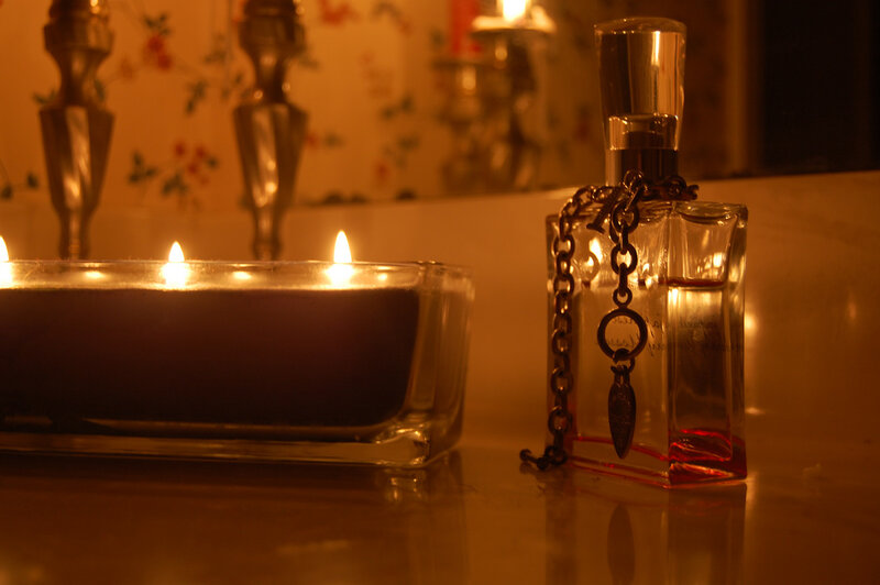 Perfume Bottle and Candle