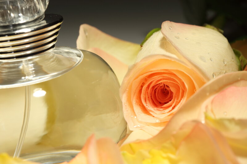 Perfume Bottle and Rose