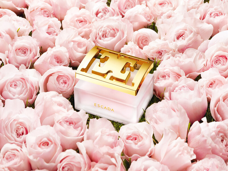 Perfume Bottle in Roses