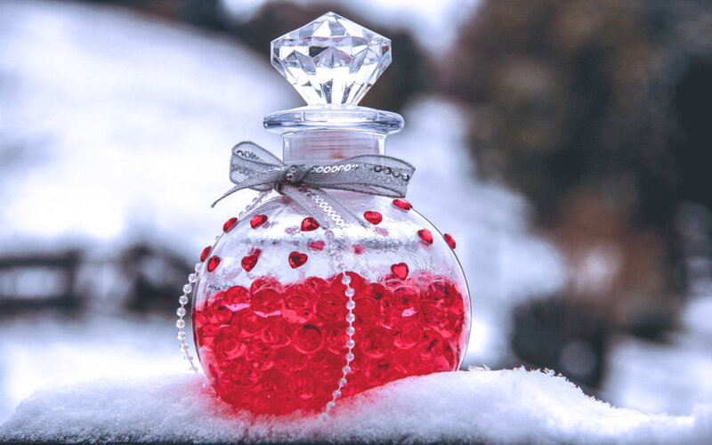 Perfume Bottle in Snow