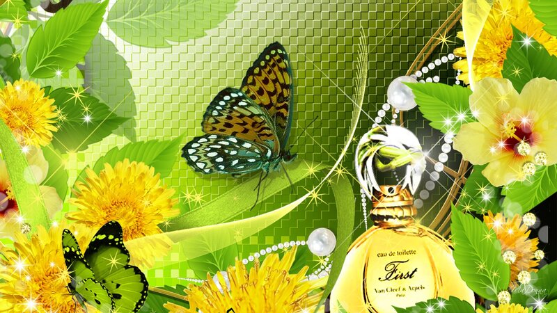 Perfume Bottle with Butterflies