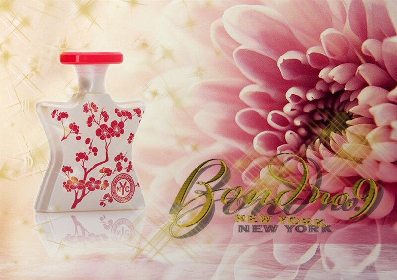 Perfume Bottle with Cherry Blossoms