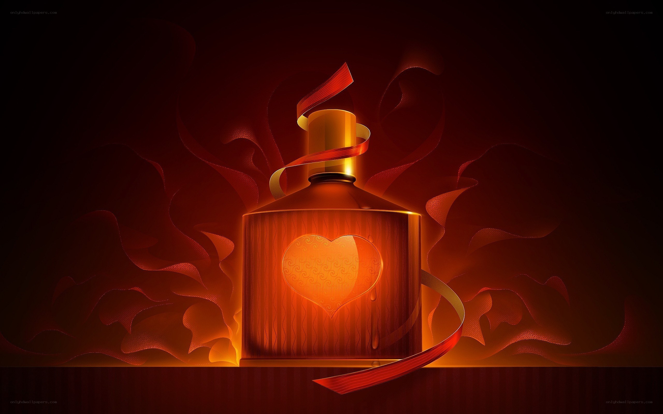 Perfume bottle with heart design