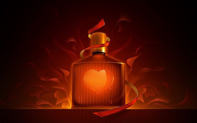 Perfume Bottle with Heart