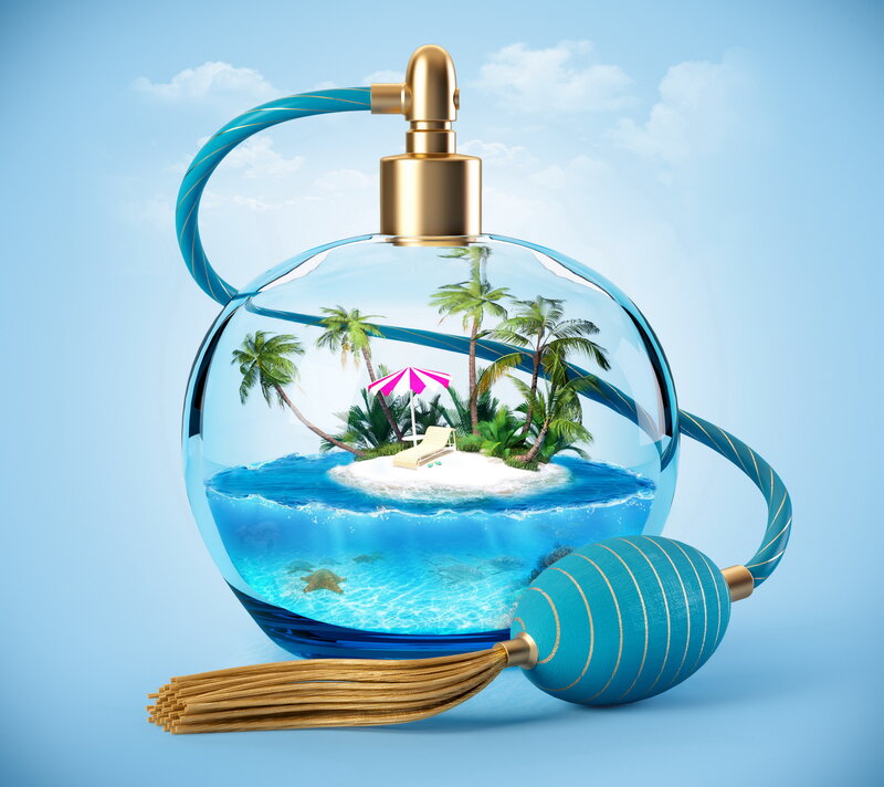 Perfume Bottle with Island