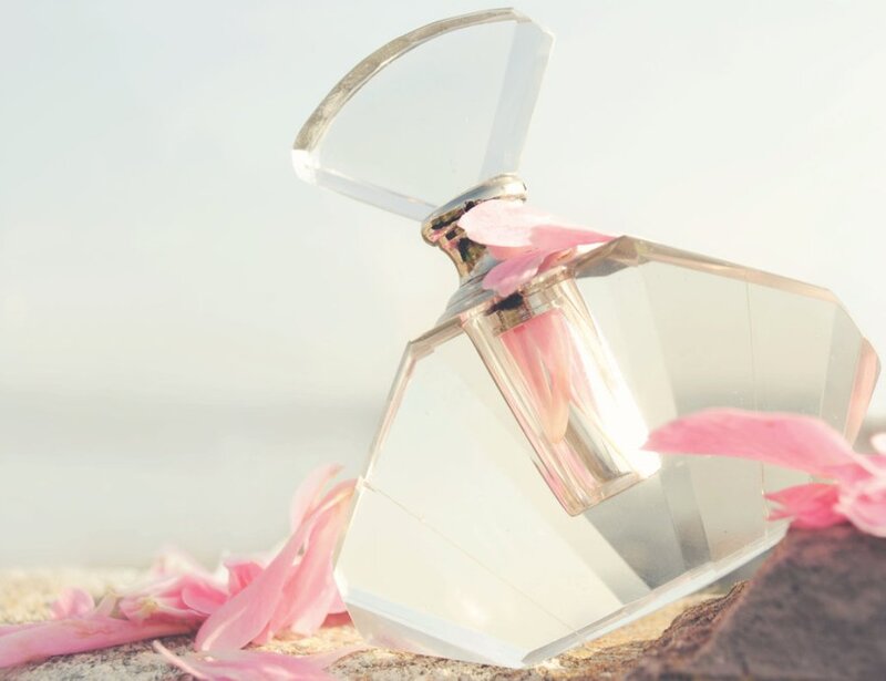 Perfume Bottle with Petals