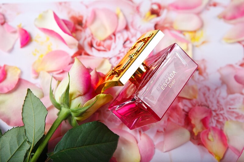 Perfume Bottle with Rose — Pink, Romantic