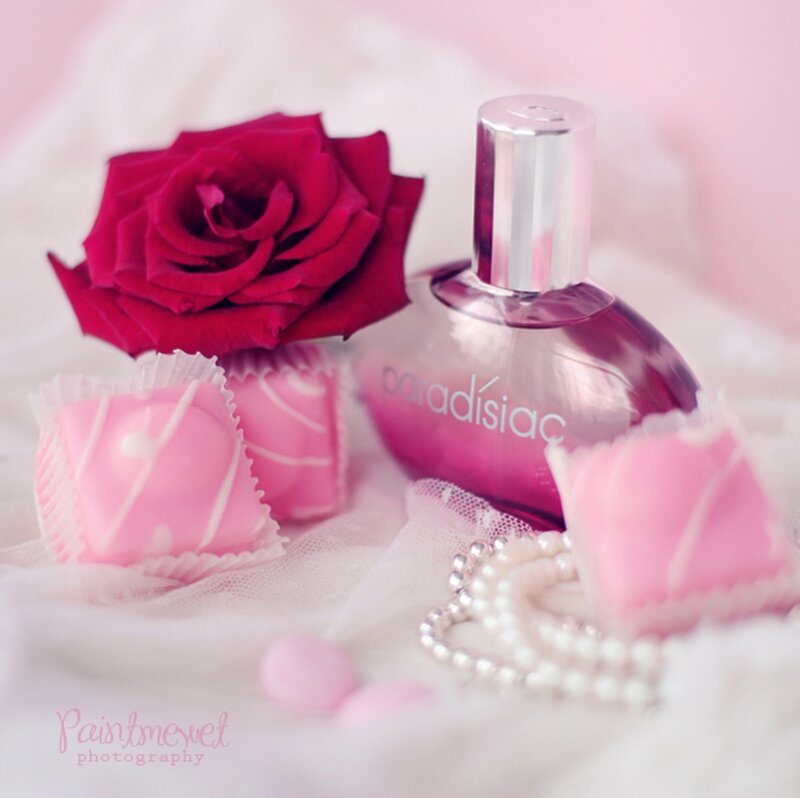 Perfume Bottle with Rose — Pink