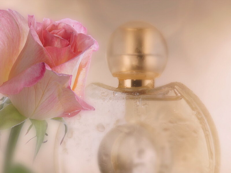 Perfume Bottle with Rose