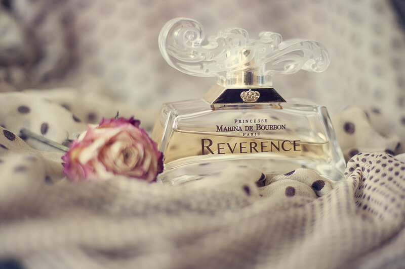 Perfume Bottle with Rose — White, Elegant