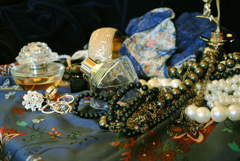 Perfume Bottles and Jewelry