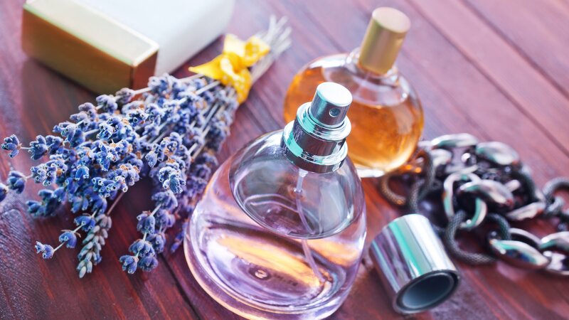 Perfume Bottles and Lavender