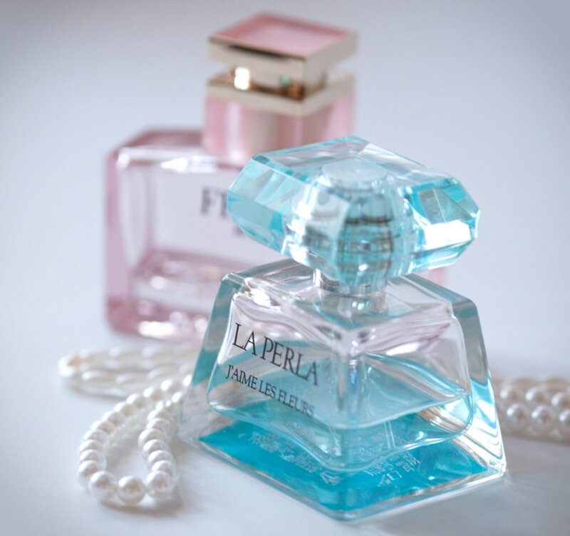 Perfume Bottles and Pearls
