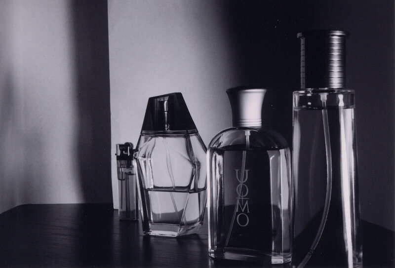Perfume bottles on a table