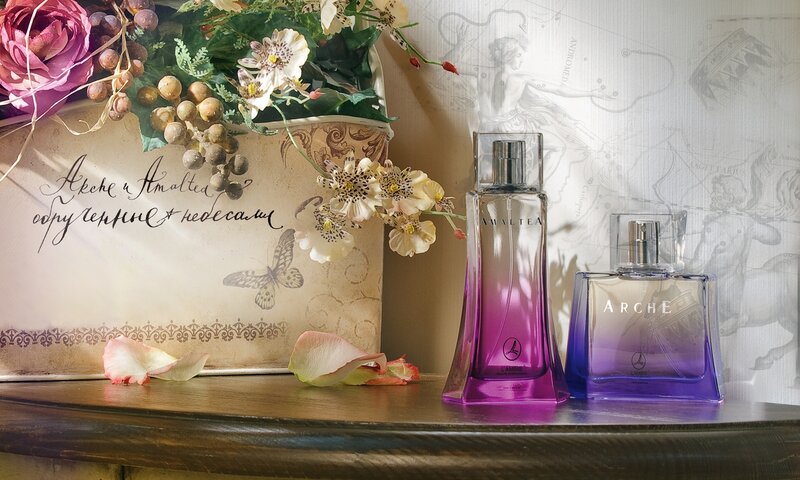 Perfume Bottles on Table