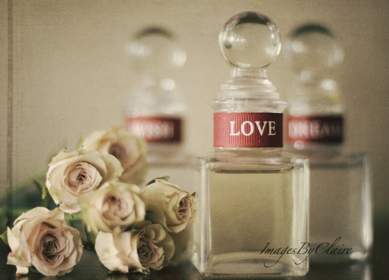 Perfume Bottles with Roses