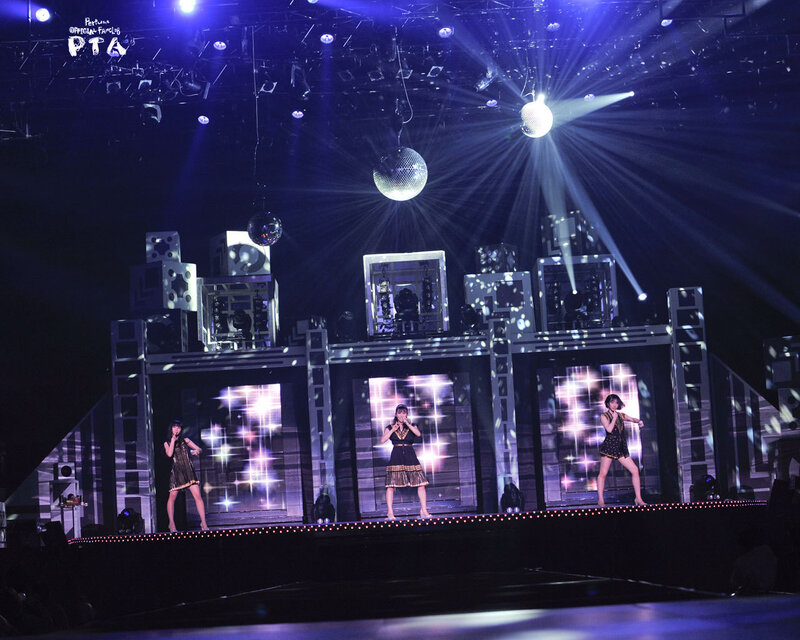 Perfume performing on stage