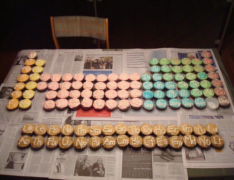 Periodic table made of cupcakes