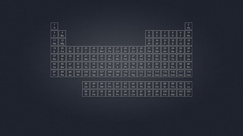 Periodic Table of Elements — Black, Neutral, Illustration, White