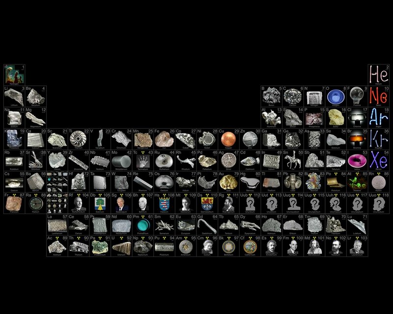 Periodic Table of Elements — Black, Scientific, Photograph, Lithium